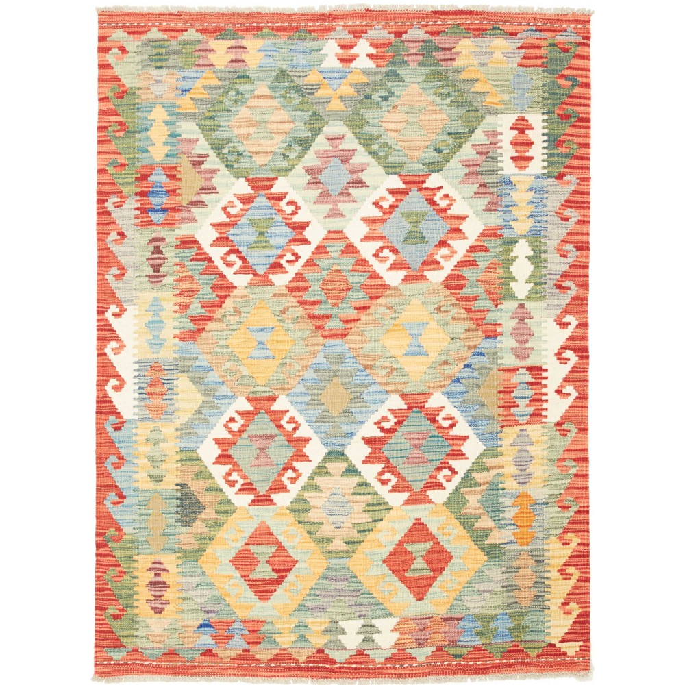 Tappeto Kilim Afghanistan marrone giallo 122x166
