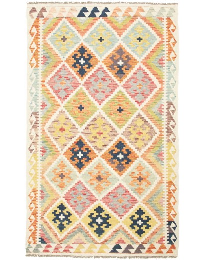 Tappeto Kilim Afghanistan giallo arancione 120x197