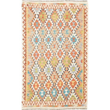 Tappeto Kilim Afghanistan giallo azzurro 120x195