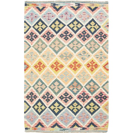 Tappeto Kilim Afghanistan bianco grigio 122x191