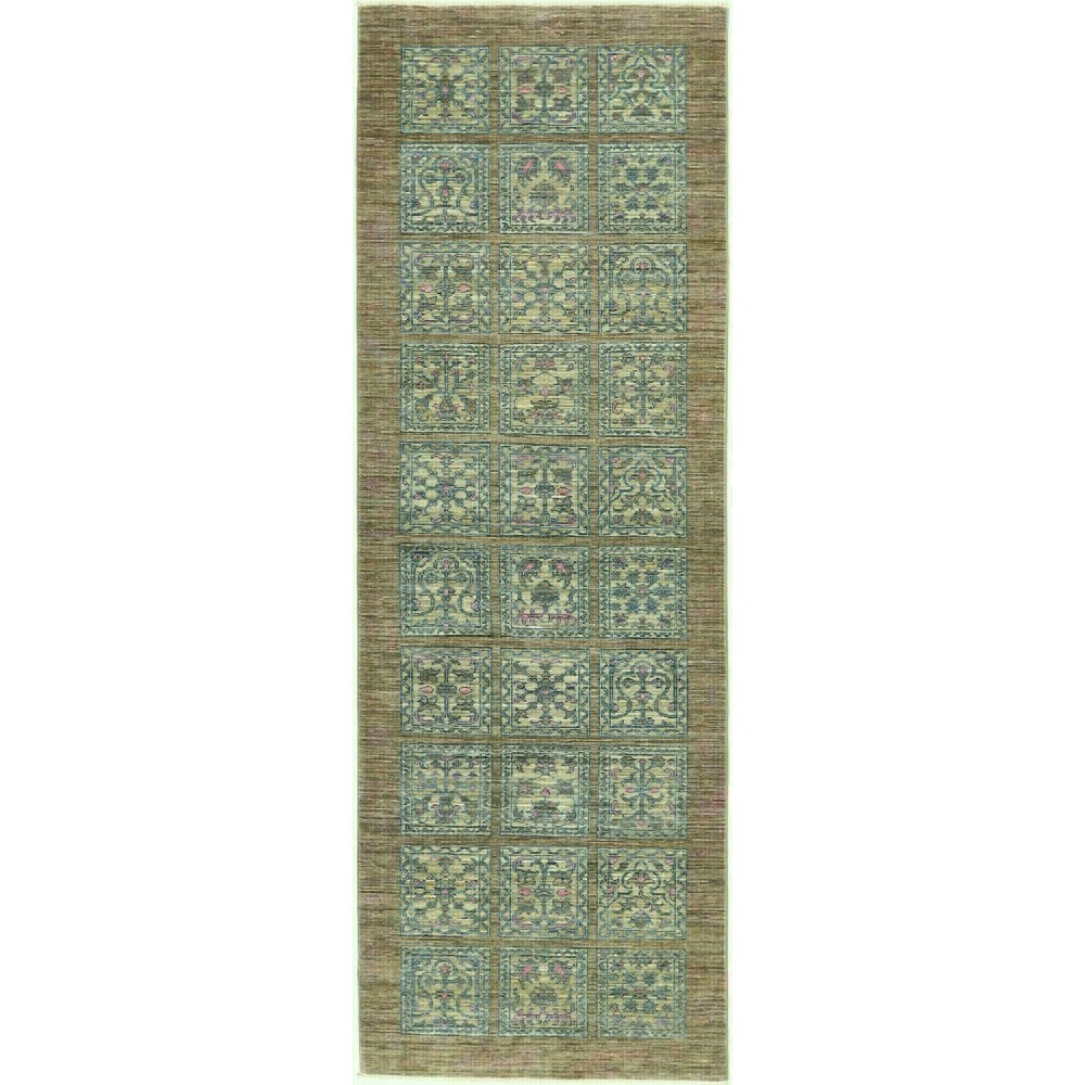 Tappeto Bakhteari Pakistan bianco grigio 78x234