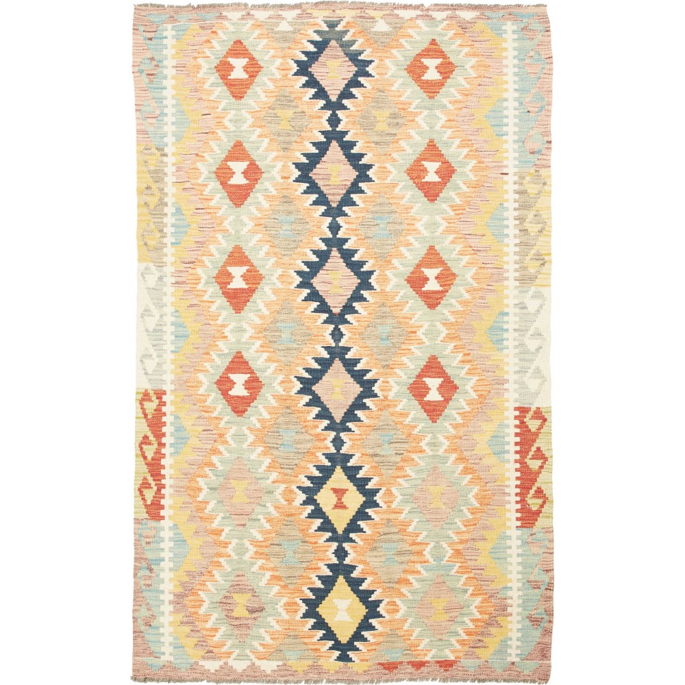 Tappeto Kilim Afghanistan giallo arancione 118x190