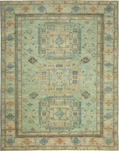 Tappeto Kazak Fine Pakistan verde 196x252
