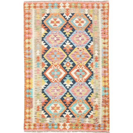 Tappeto Kilim Afghanistan giallo grigio 120x186