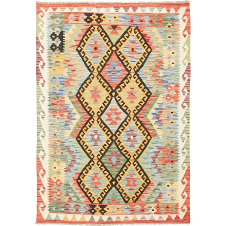Tappeto Kilim Afghanistan marrone grigio 121x176