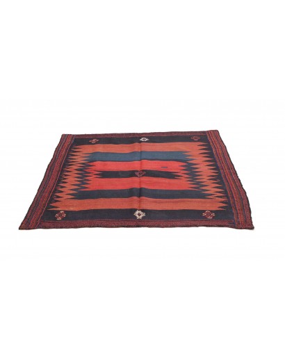Tappeto Kilim Vintage Persia grigio rosso 134x130