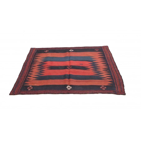 Tappeto Kilim Vintage Persia grigio rosso 134x130