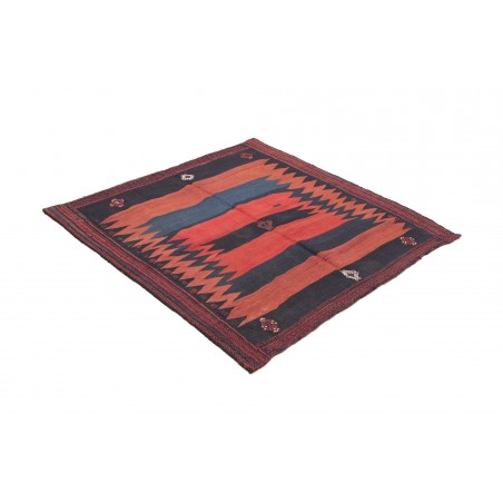 Tappeto Kilim Vintage Persia grigio rosso 134x130