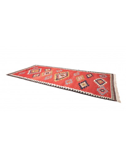 Tappeto Kilim Vintage Persia rosso grigio 200x445
