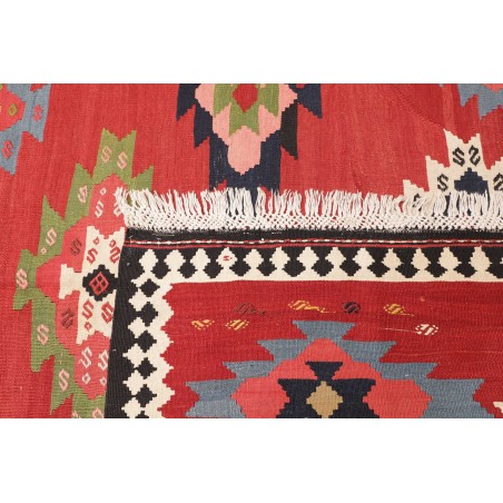 Tappeto Kilim Vintage Persia rosso grigio 200x445