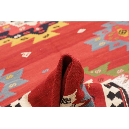 Tappeto Kilim Vintage Persia rosso grigio 200x445