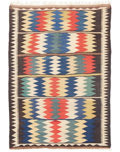 Tappeto Kilim Vintage Persia grigio marrone 114x164