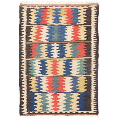 Tappeto Kilim Vintage Persia grigio marrone 114x164