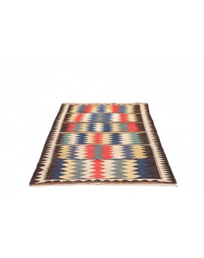 Tappeto Kilim Vintage Persia grigio marrone 114x164