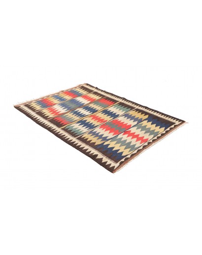 Tappeto Kilim Vintage Persia grigio marrone 114x164