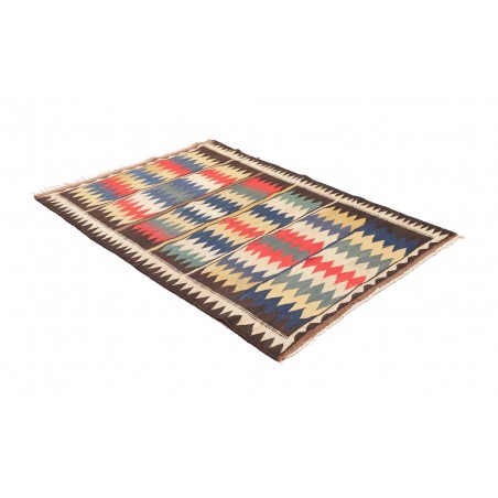 Tappeto Kilim Vintage Persia grigio marrone 114x164