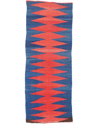 Tappeto Kilim Vintage Persia blu rosso 77x203