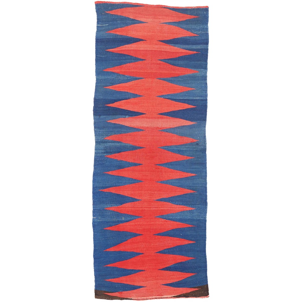 Tappeto Kilim Vintage Persia blu rosso 77x203