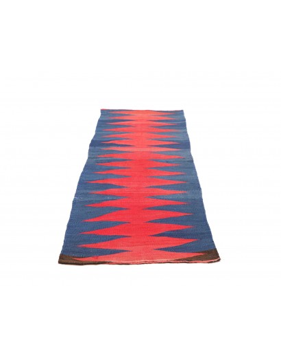Tappeto Kilim Vintage Persia blu rosso 77x203