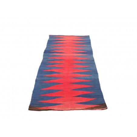 Tappeto Kilim Vintage Persia blu rosso 77x203