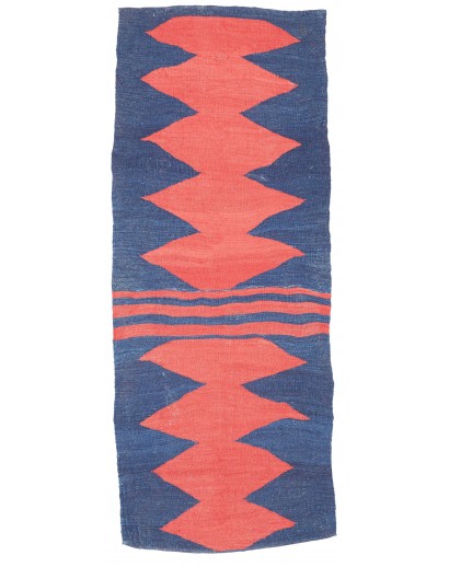 Tappeto Kilim Vintage Persia arancione azzurro 88x217