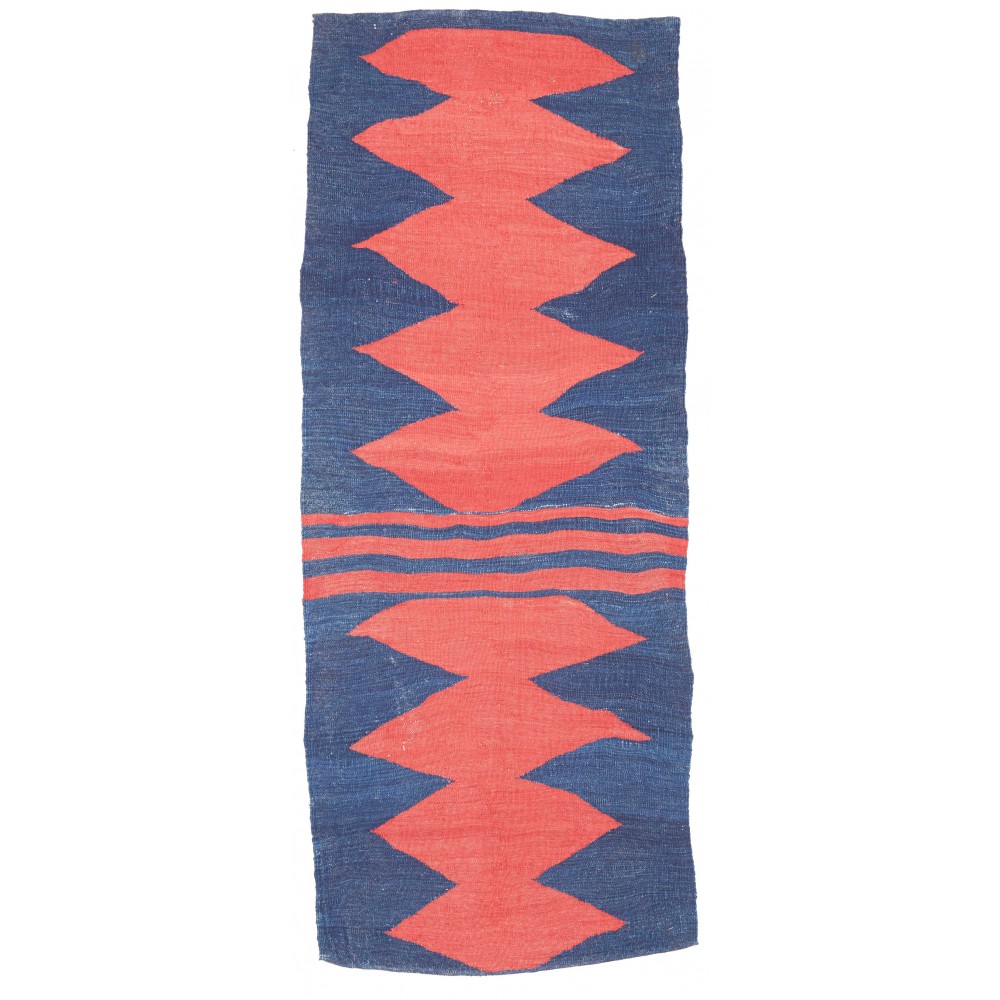 Tappeto Kilim Vintage Persia arancione azzurro 88x217