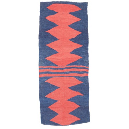Tappeto Kilim Vintage Persia arancione azzurro 88x217