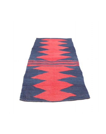 Tappeto Kilim Vintage Persia arancione azzurro 88x217