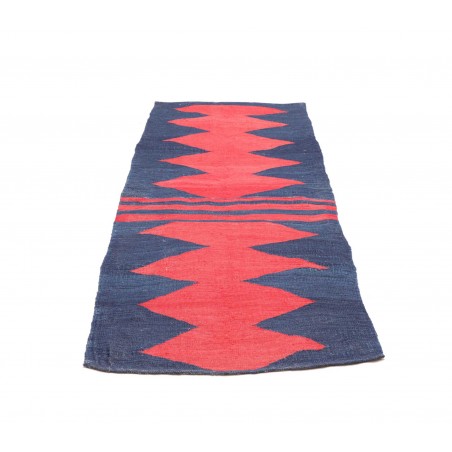 Tappeto Kilim Vintage Persia arancione azzurro 88x217