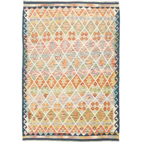 Tappeto Kilim Afghanistan giallo arancione 130x184