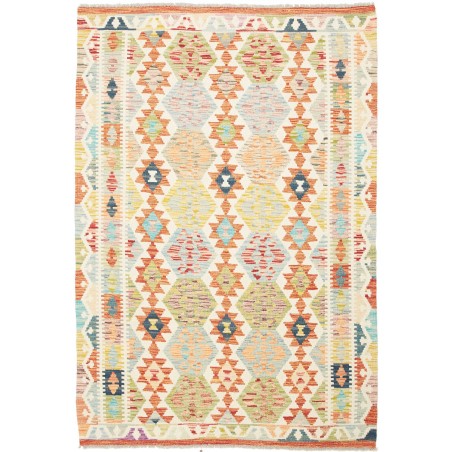 Tappeto Kilim Afghanistan giallo rosso 128x190