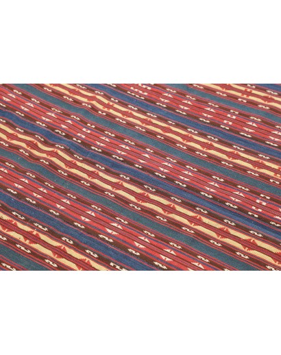 Tappeto Kilim Vintage Persia azzurro rosso 139x169