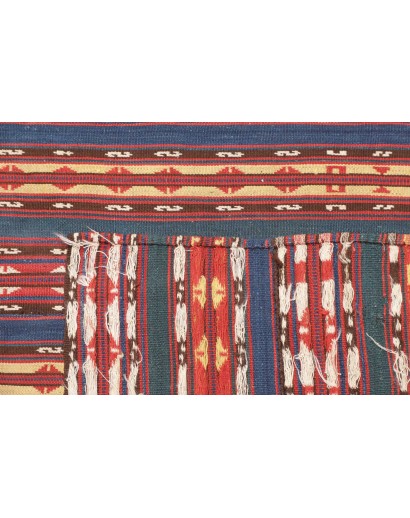 Tappeto Kilim Vintage Persia azzurro rosso 139x169