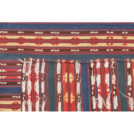 Tappeto Kilim Vintage Persia azzurro rosso 139x169