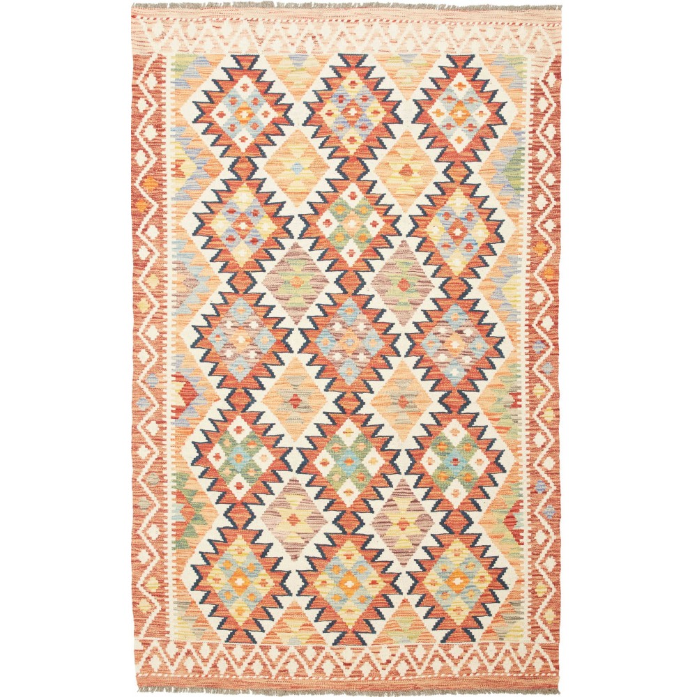 Tappeto Kilim Afghanistan giallo arancione 120x188