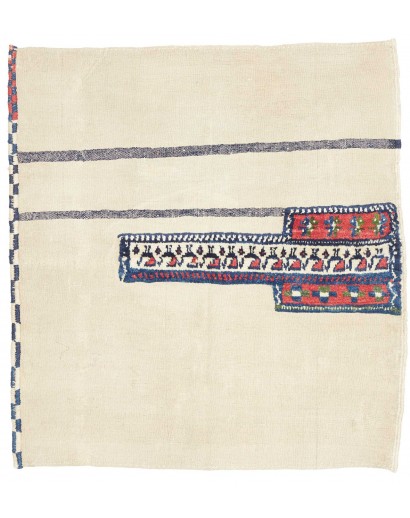 Tappeto Kilim Vintage Persia bianco grigio 127x215