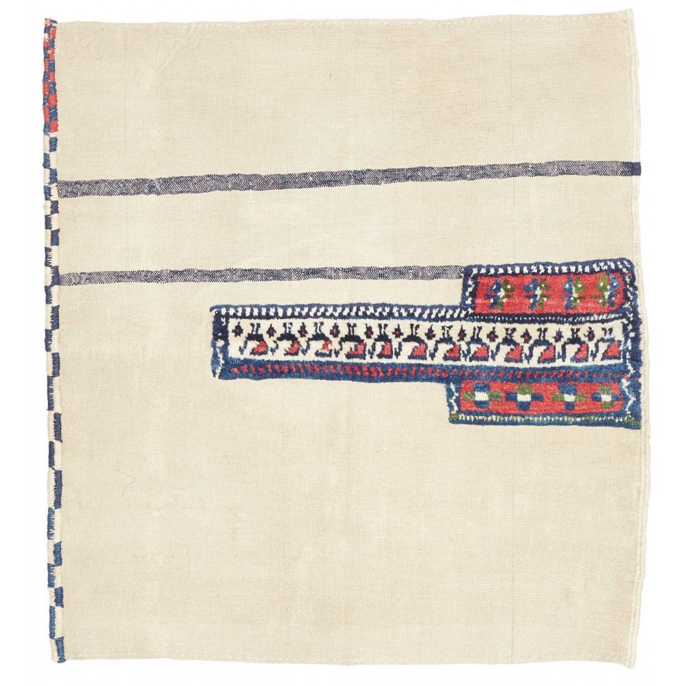 Tappeto Kilim Vintage Persia bianco grigio 127x215