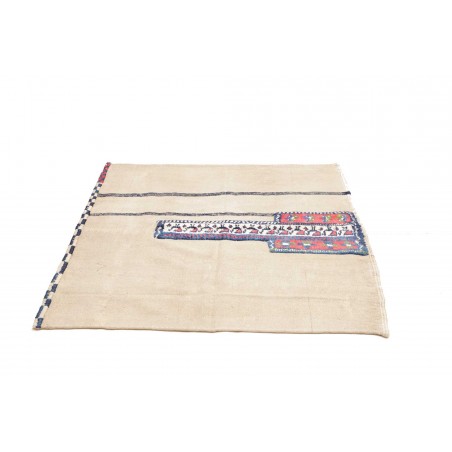 Tappeto Kilim Vintage Persia bianco grigio 127x215