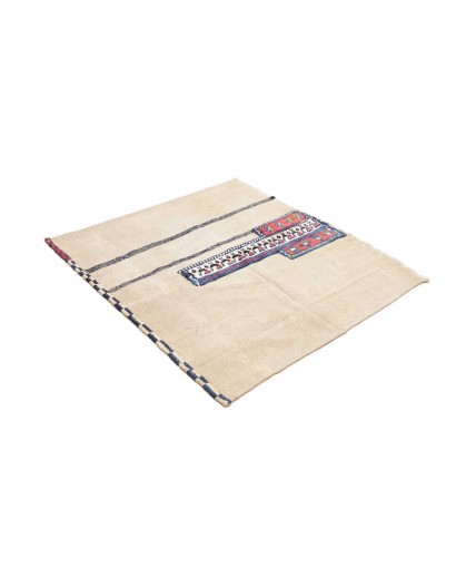 Tappeto Kilim Vintage Persia bianco grigio 127x215
