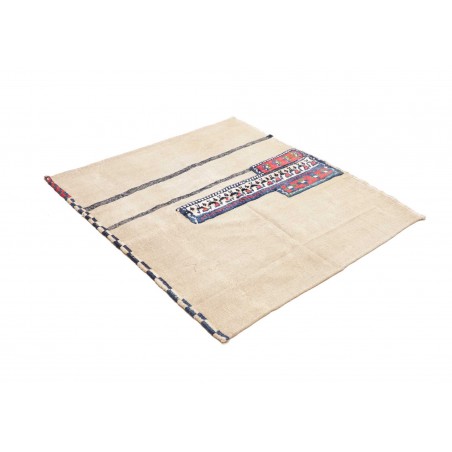 Tappeto Kilim Vintage Persia bianco grigio 127x215
