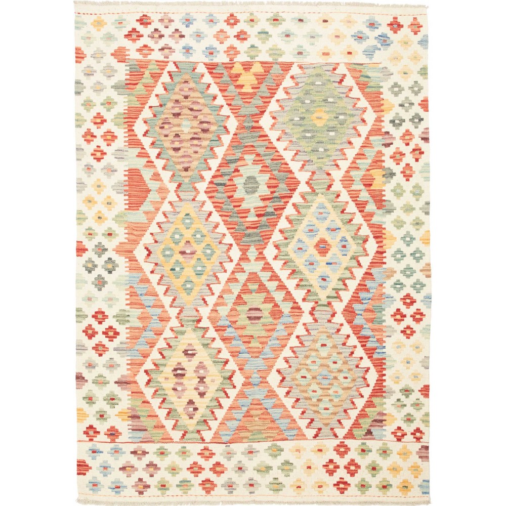 Tappeto Kilim Afghanistan giallo rosso 129x186