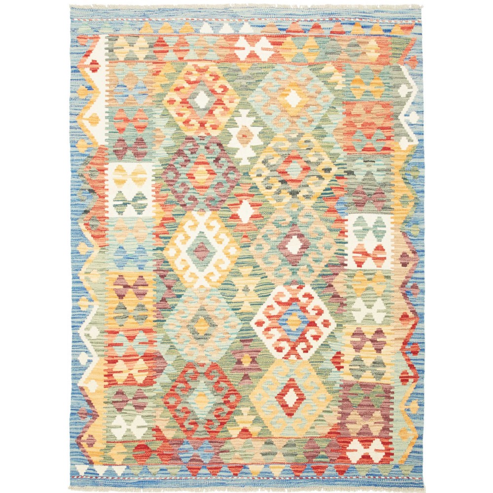 Tappeto Kilim Afghanistan beige arancione 128x175