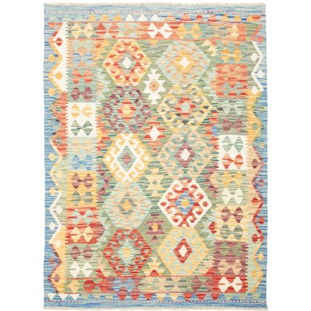 Tappeto Kilim Afghanistan beige arancione 128x175