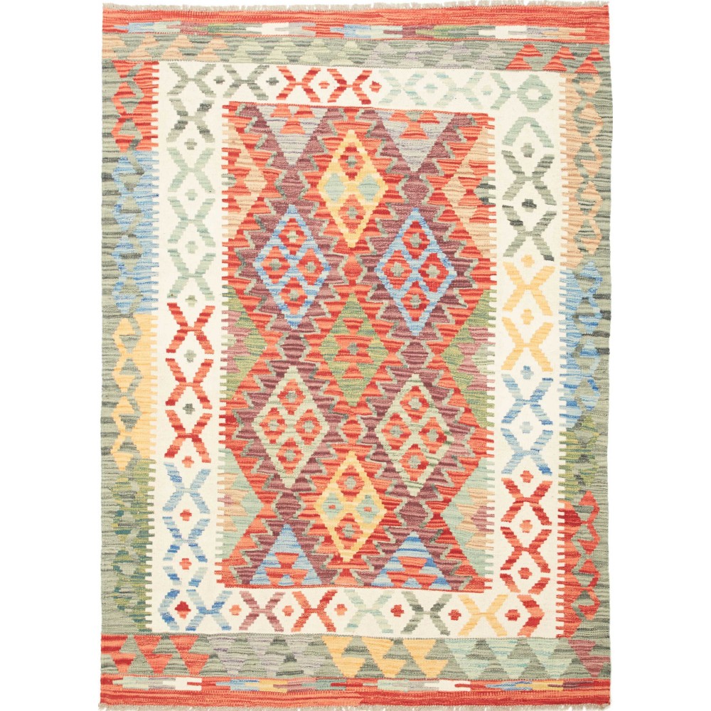 Tappeto Kilim Afghanistan marrone arancione 127x175