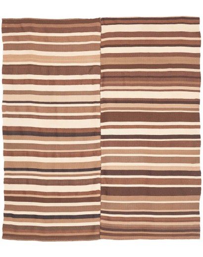 Tappeto Kilim Vintage Persia bianco marrone 129x147