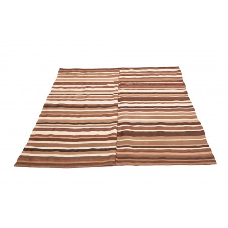 Tappeto Kilim Vintage Persia bianco marrone 129x147