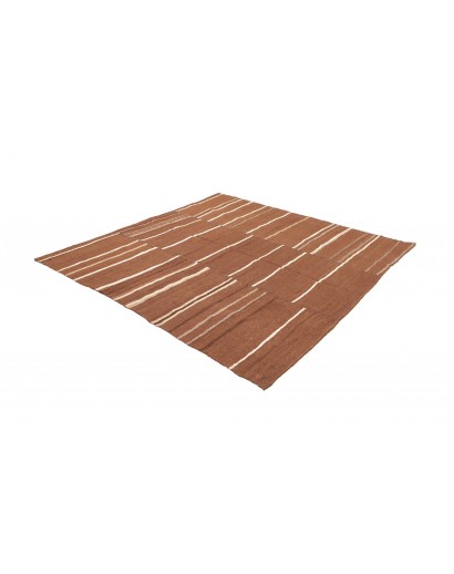 Tappeto Kilim Vintage Persia marrone bianco 200x212