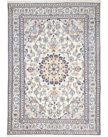 Tappeto Nain Kashmar Persia bianco grigio 165x240
