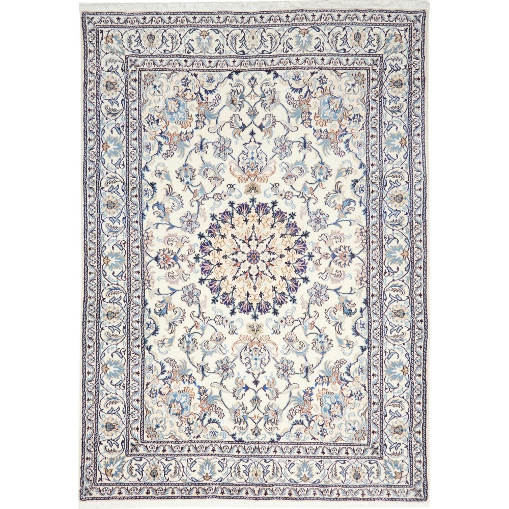 Tappeto Nain Kashmar Persia bianco grigio 165x240 Tappeto Nain Kashmar Persia bianco grigio 165x240