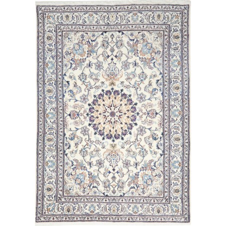 Tappeto Nain Kashmar Persia bianco grigio 165x240